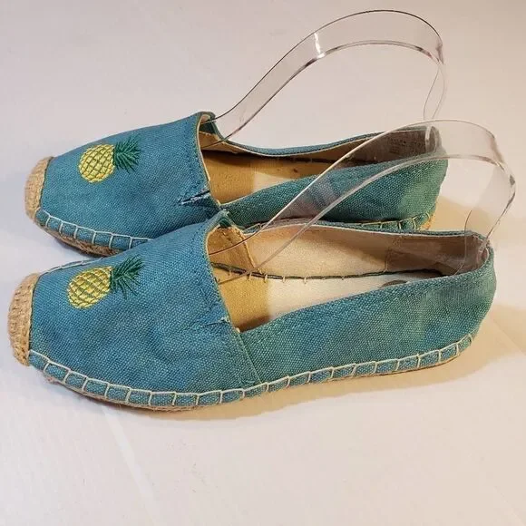 143 Girl Turquoise Espadrilles Pineapple 7M - Picture 4 of 8